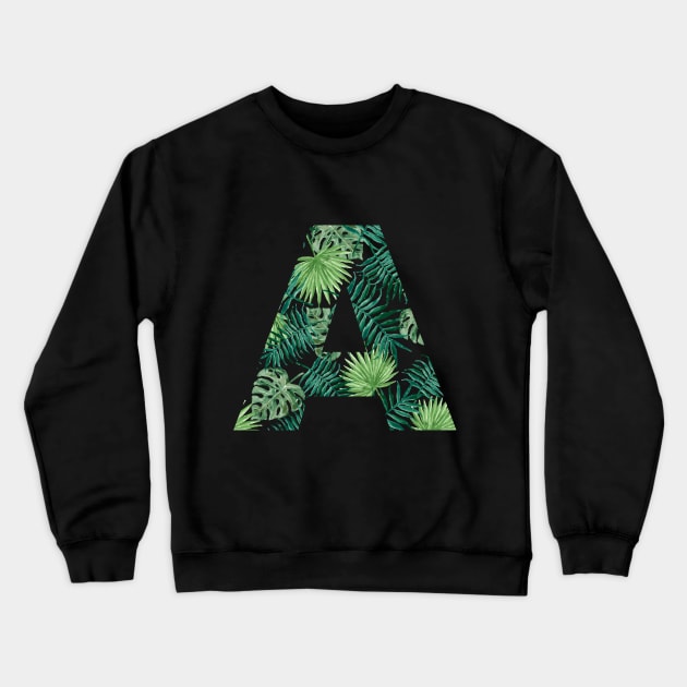 A letter - palm leaves Crewneck Sweatshirt by hedehede